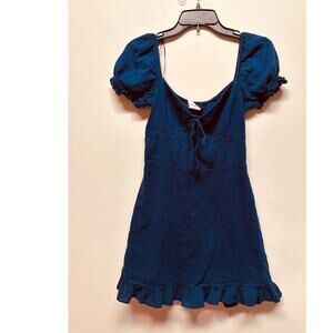 B. Smart Junior's Navy Mini Dress with Puff Sleeves, Sweetheart Neckline Size 7